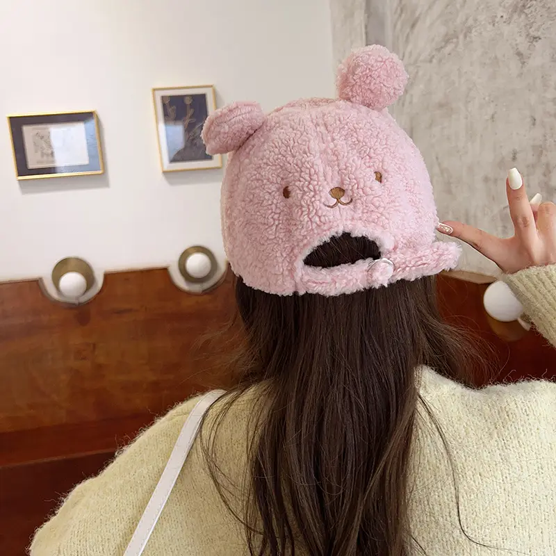 Brown Bear Head Cap for Women Spring Summer — feature 29