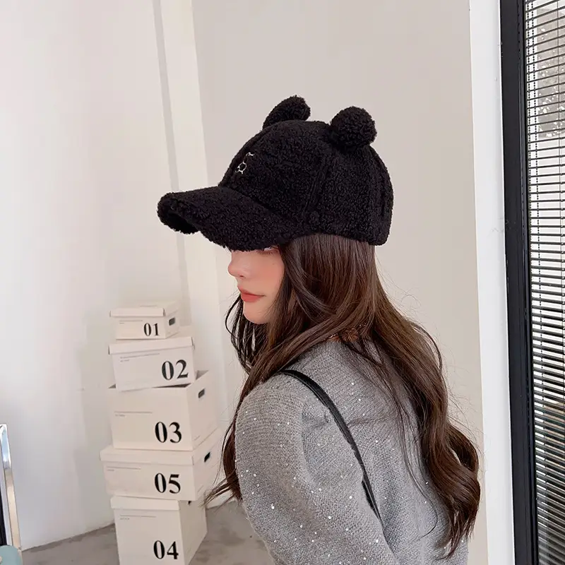 Brown Bear Head Cap for Women Spring Summer — feature 33