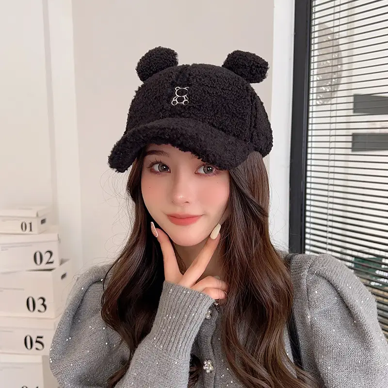 Brown Bear Head Cap for Women Spring Summer - Image 2