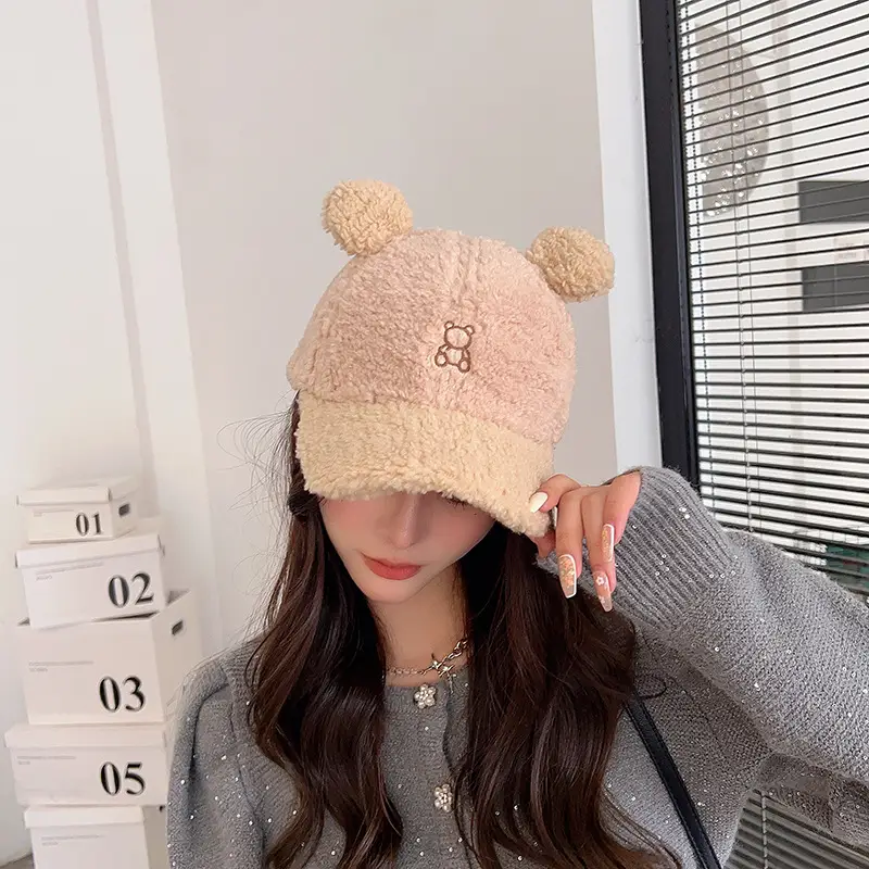 Brown Bear Head Cap for Women Spring Summer - Image 3