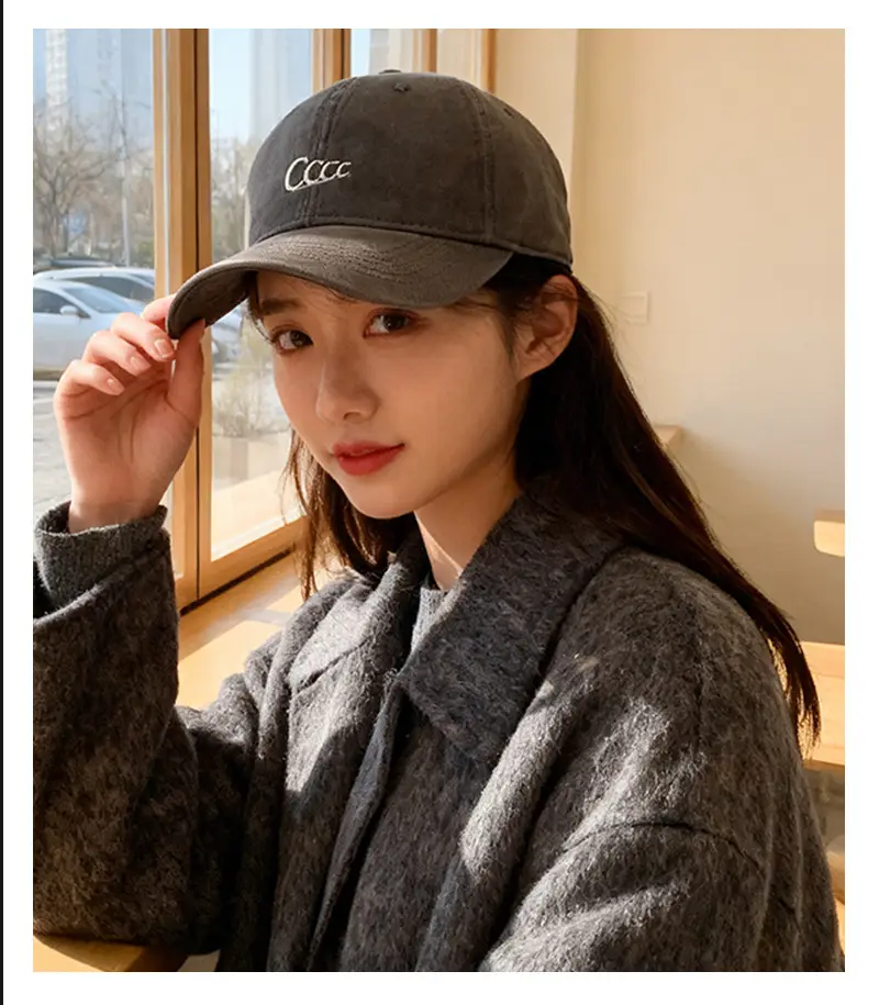 Women Black AAA Embroidered Baseball Cap All Season Outdoor Sunshade — feature 7