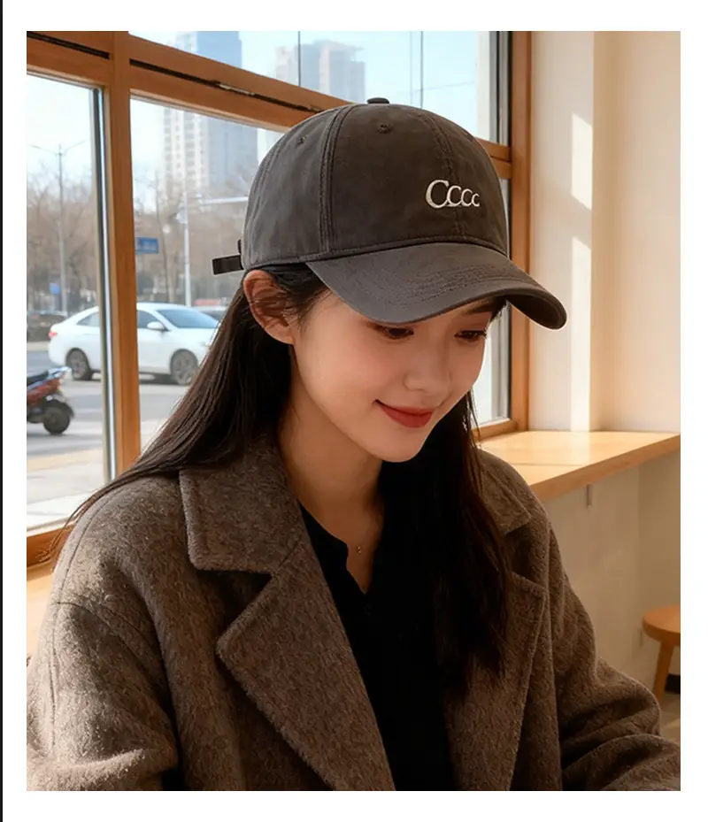 Women Black AAA Embroidered Baseball Cap All Season Outdoor Sunshade — feature 8