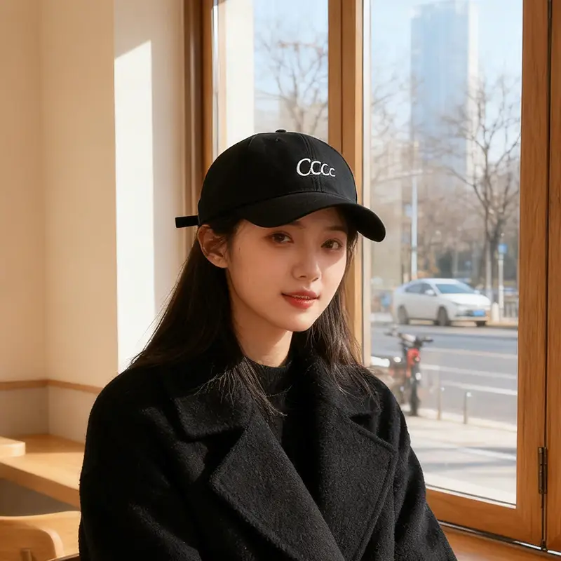 Women Black AAA Embroidered Baseball Cap All Season Outdoor Sunshade - Image 6
