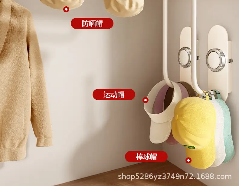 No-Drill Hat Organizer for Bedroom Door Back — feature 10