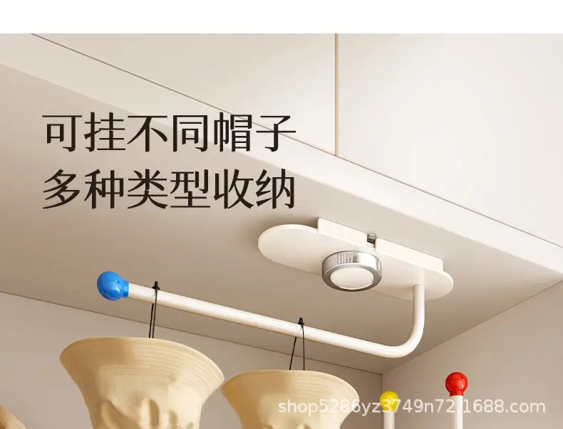No-Drill Hat Organizer for Bedroom Door Back — feature 9