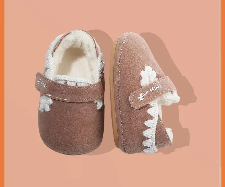 Winter Baby Shoes for Women 0-6-12 Months Soft Sole Fleece-Lined Toddler Shoes — feature 28