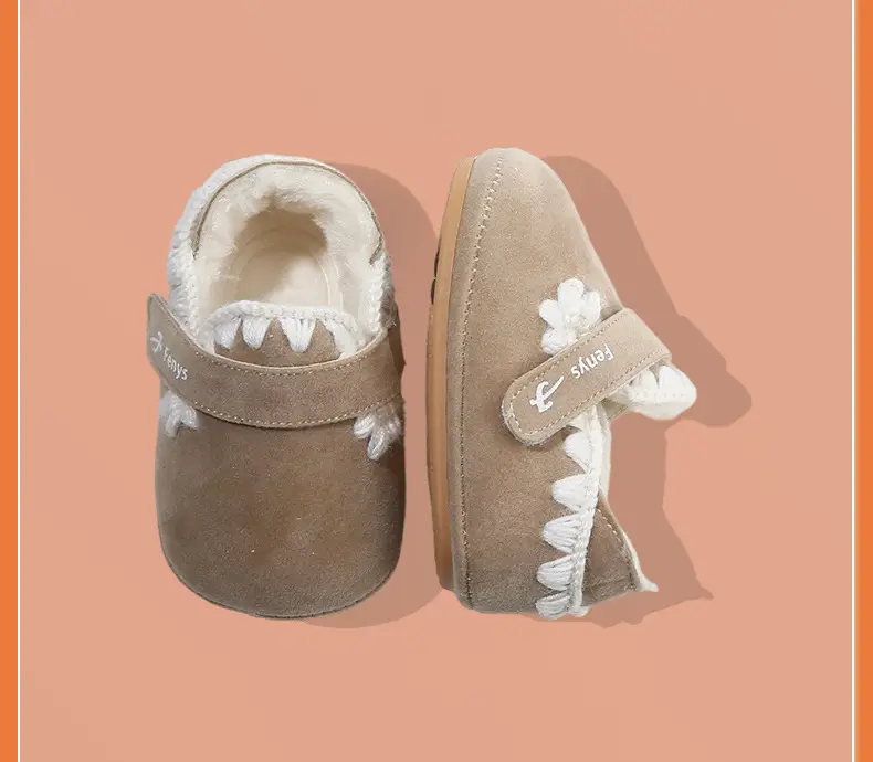 Winter Baby Shoes for Women 0-6-12 Months Soft Sole Fleece-Lined Toddler Shoes — feature 31
