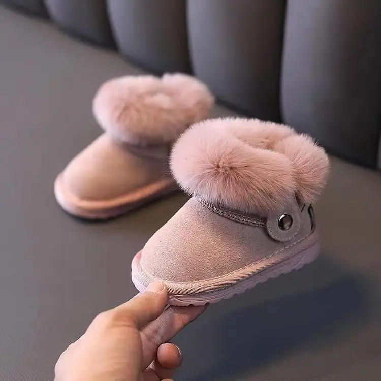 Fleece Lined Toddler Shoes Pink Soft Soles — feature 1