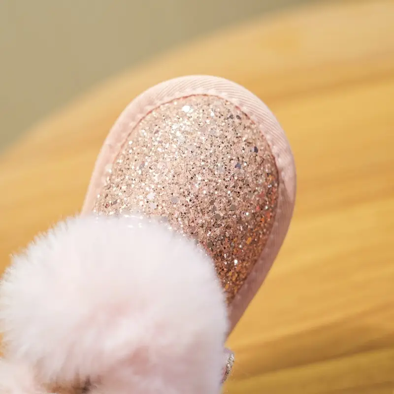 Baby Girl Snow Boots Fleece-Lined Warm Cotton Shoes Toddler Princess Shoes Furry Shoes Winter Short Boots Baby Toddler Shoes — feature 10