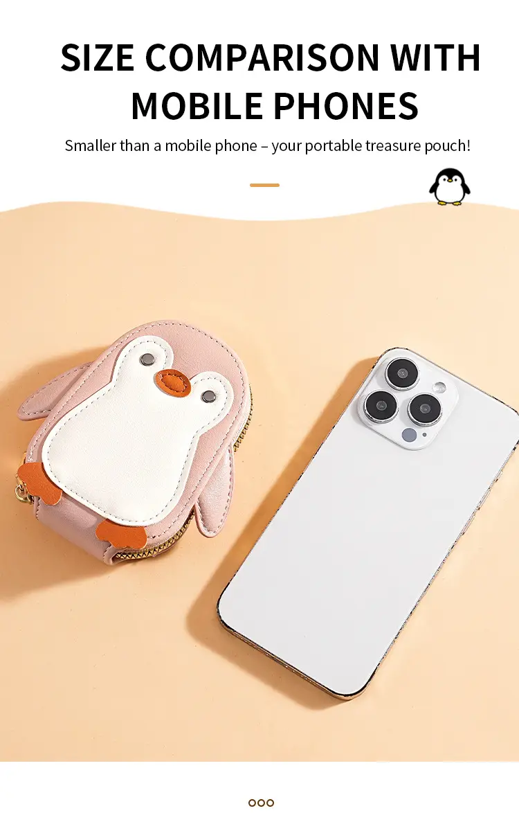 Cute Cartoon Penguin Small Bag Trendyy Pu Coin Purse Korean Style Accordion Card Holder Large Capacity Multi-Function 9 Card Slots — feature 10
