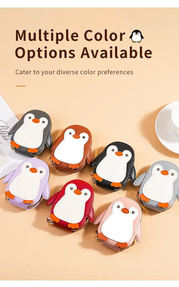 Cute Cartoon Penguin Small Bag Trendyy Pu Coin Purse Korean Style Accordion Card Holder Large Capacity Multi-Function 9 Card Slots — feature 11