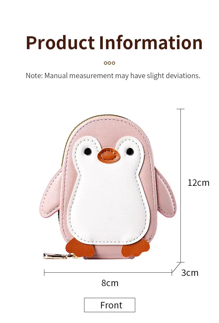 Cute Cartoon Penguin Small Bag Trendyy Pu Coin Purse Korean Style Accordion Card Holder Large Capacity Multi-Function 9 Card Slots — feature 12