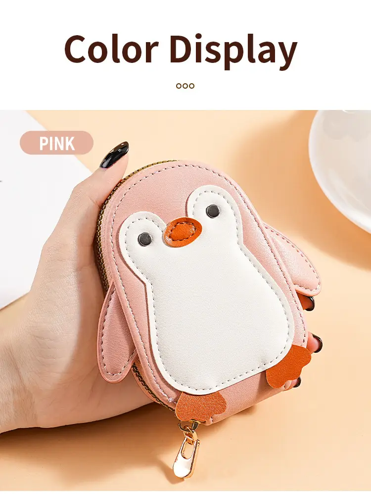 Cute Cartoon Penguin Small Bag Trendyy Pu Coin Purse Korean Style Accordion Card Holder Large Capacity Multi-Function 9 Card Slots — feature 16