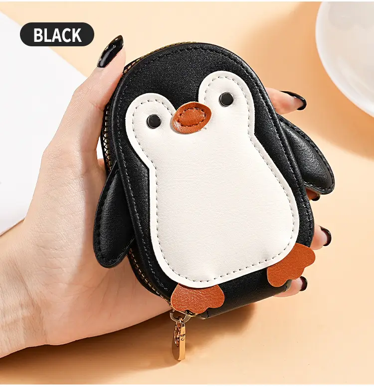 Cute Cartoon Penguin Small Bag Trendyy Pu Coin Purse Korean Style Accordion Card Holder Large Capacity Multi-Function 9 Card Slots — feature 20