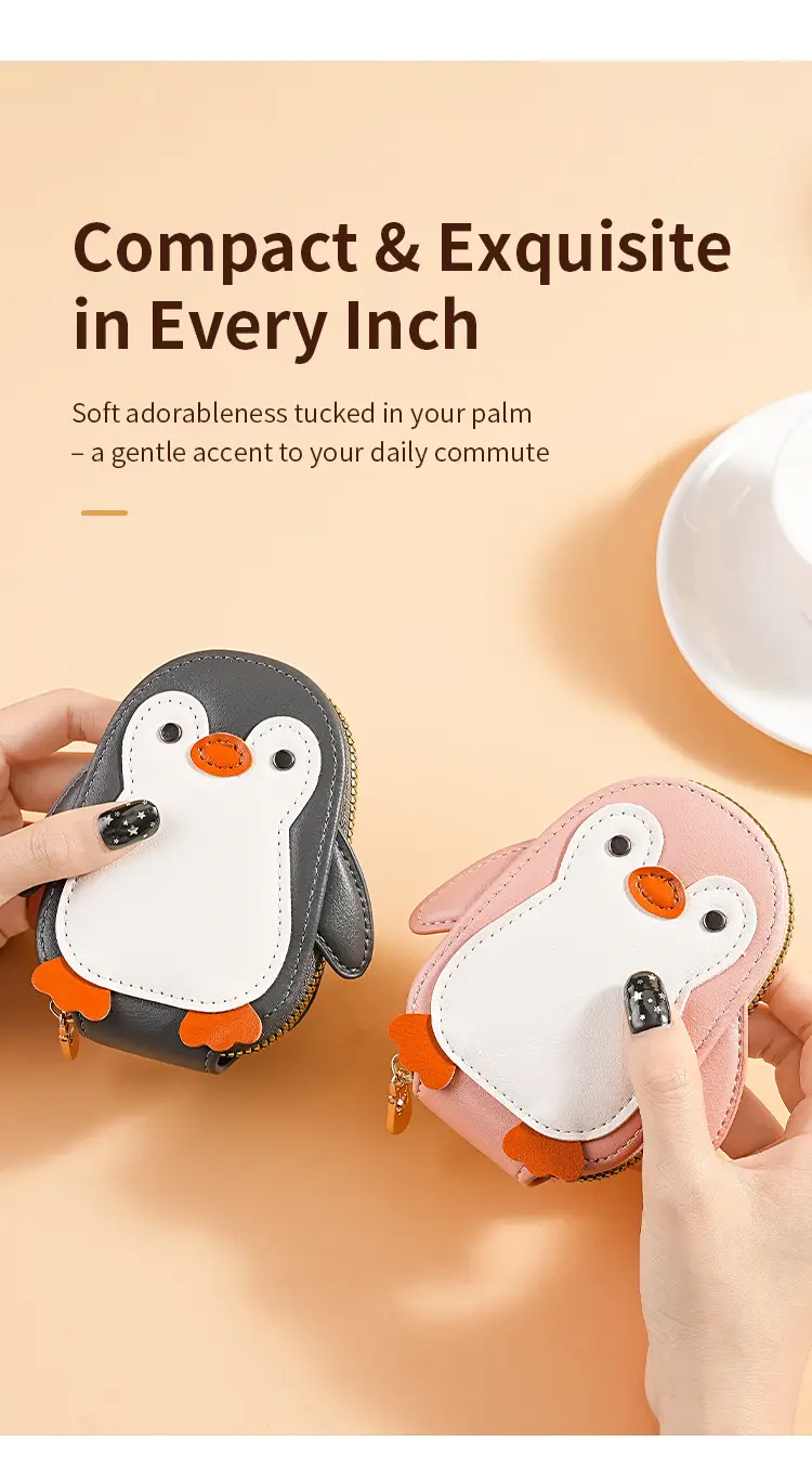 Cute Cartoon Penguin Small Bag Trendyy Pu Coin Purse Korean Style Accordion Card Holder Large Capacity Multi-Function 9 Card Slots — feature 9