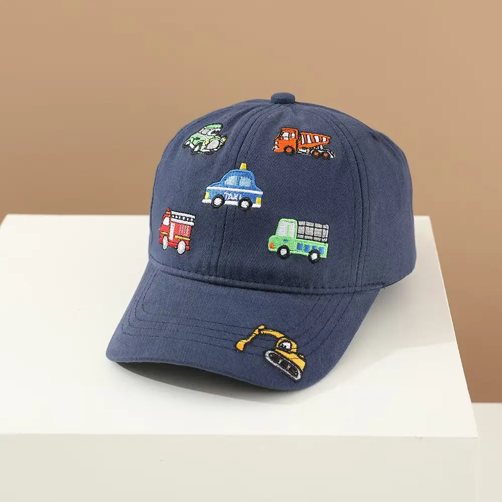 Kids Cartoon Embroidered Baseball Cap Blue Mesh — feature 21