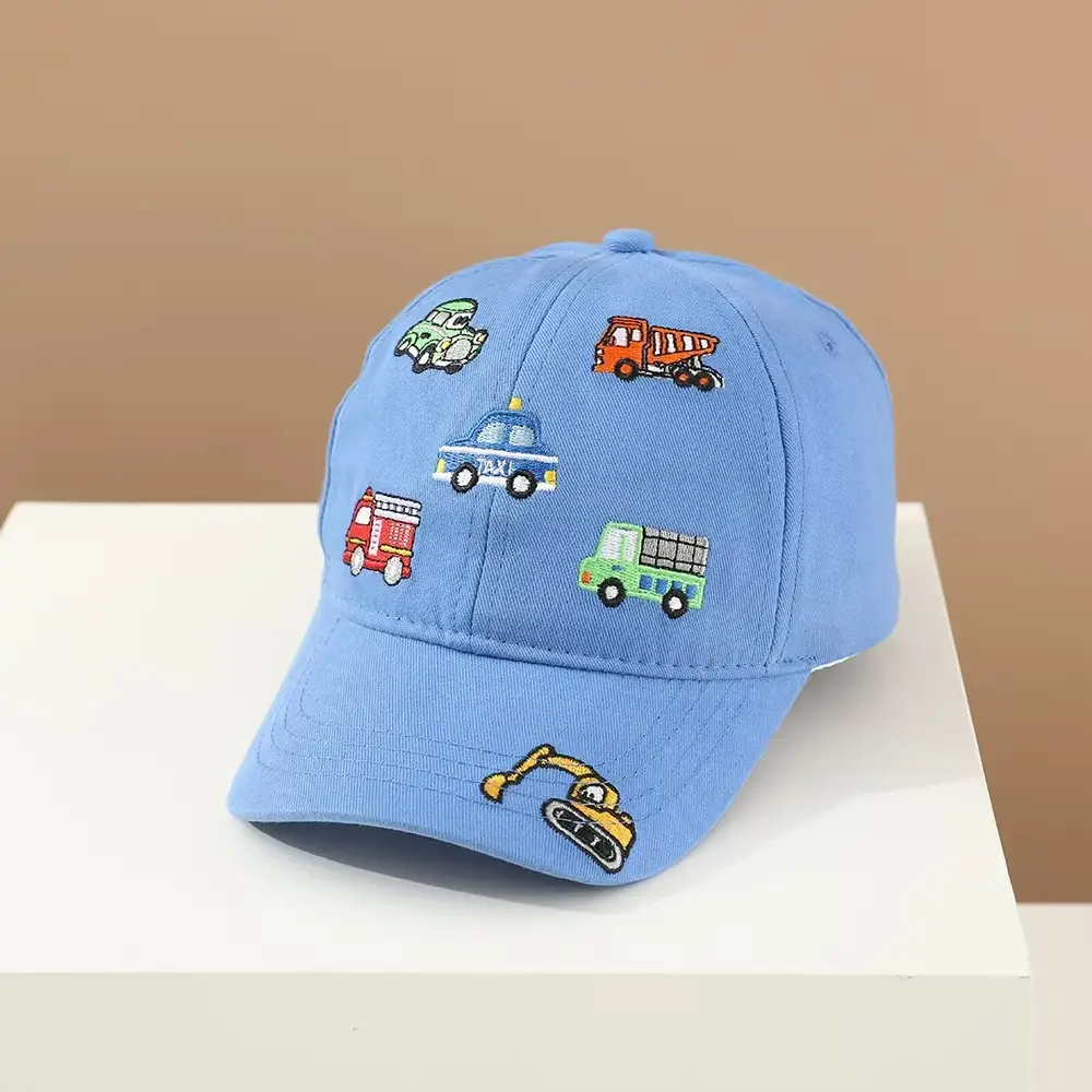 Kids Cartoon Embroidered Baseball Cap Blue Mesh — feature 22