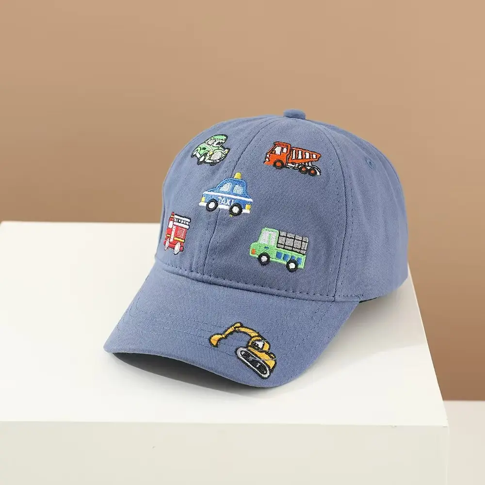 Kids Cartoon Embroidered Baseball Cap Blue Mesh — feature 23