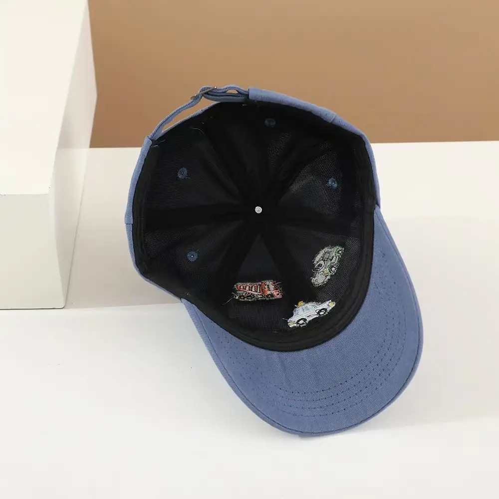 Kids Cartoon Embroidered Baseball Cap Blue Mesh — feature 26
