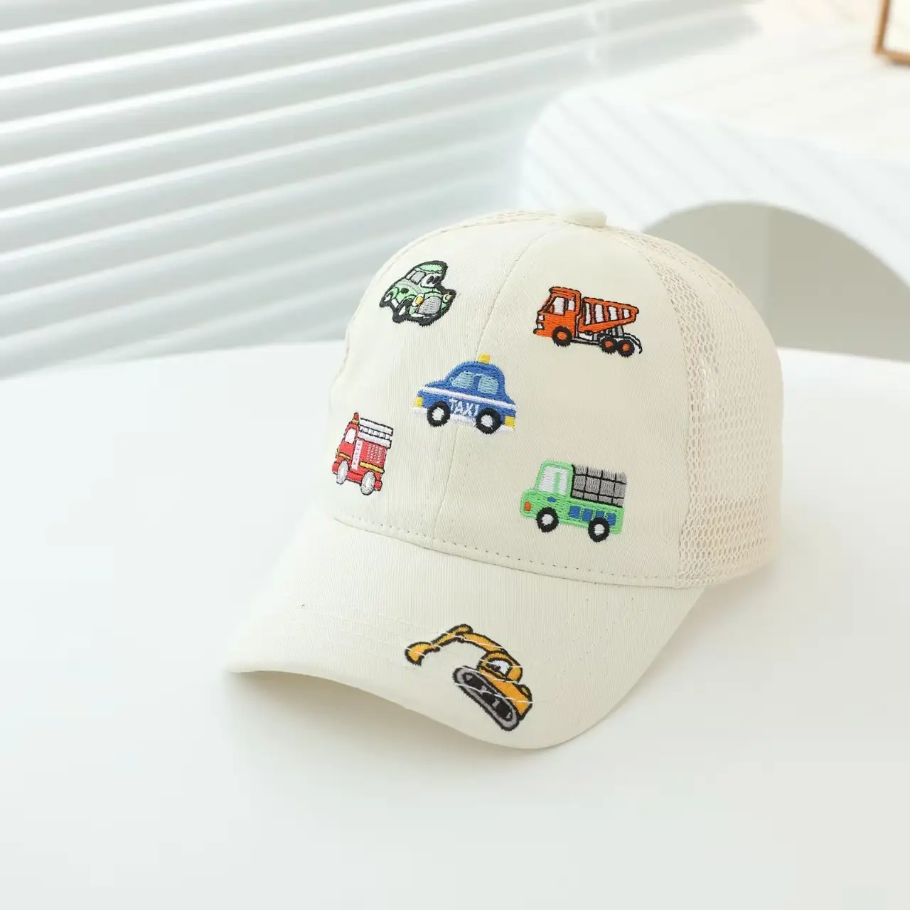 Kids Cartoon Embroidered Baseball Cap Blue Mesh — feature 9