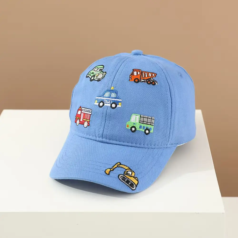 Kids Cartoon Embroidered Baseball Cap Blue Mesh - Image 7
