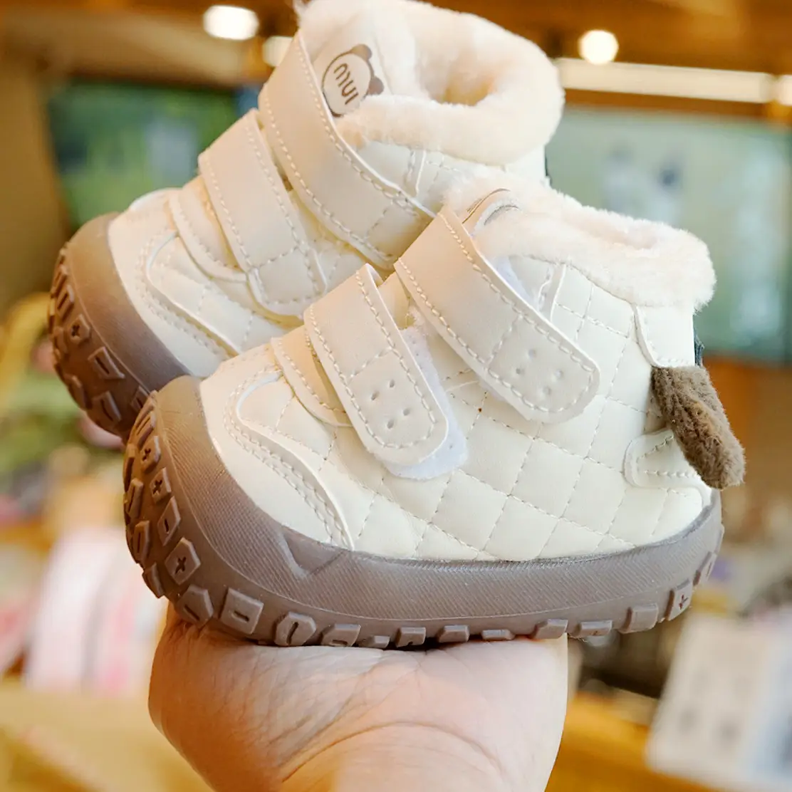 Toddler Winter Fleece Lined Shoes 1-2Yr Warm Non-Slip