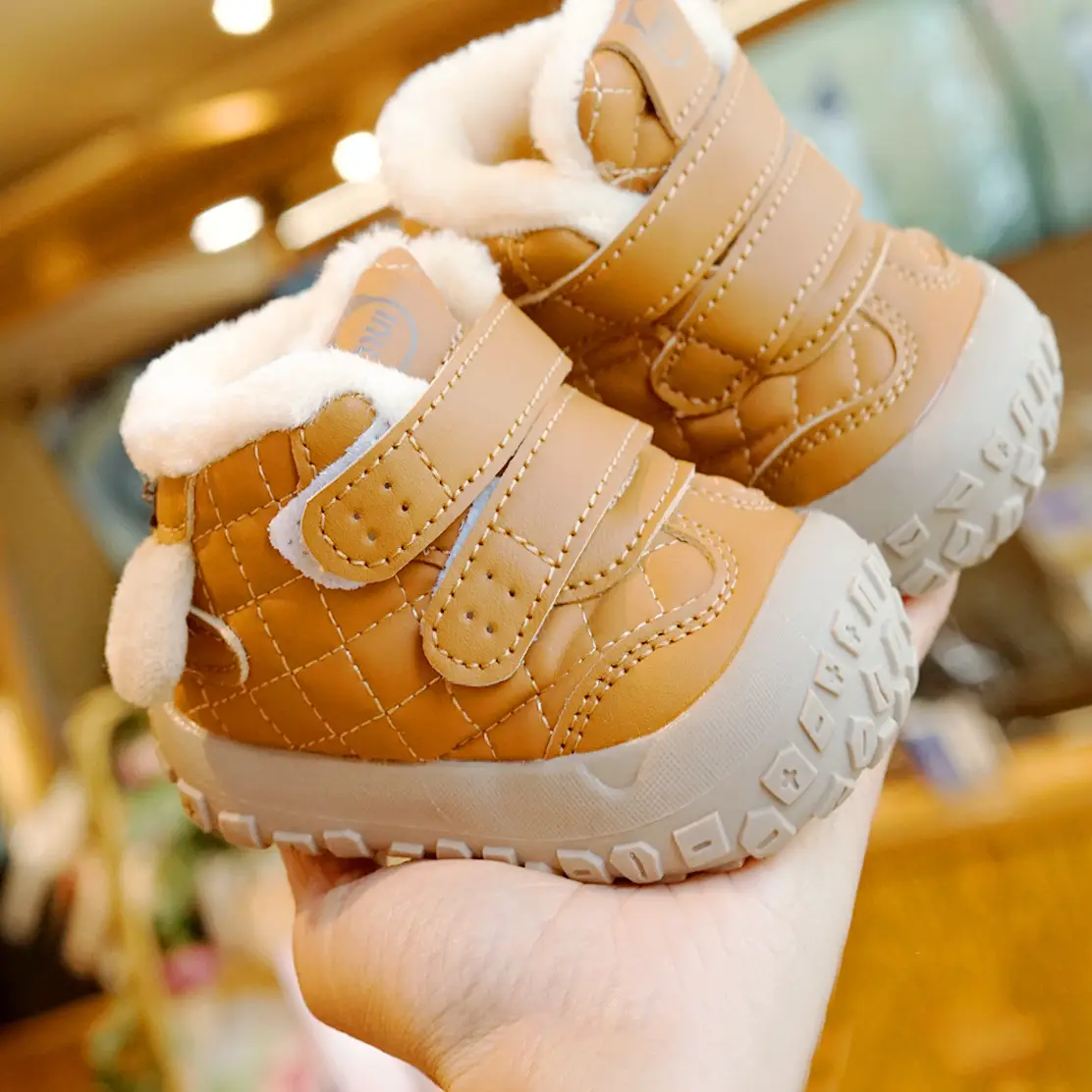 Toddler Winter Fleece Lined Shoes 1-2Yr Warm Non-Slip