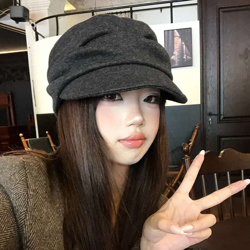 Japanese Style Black Pleated Beret for Women Autumn Winter 2025 - Image 7