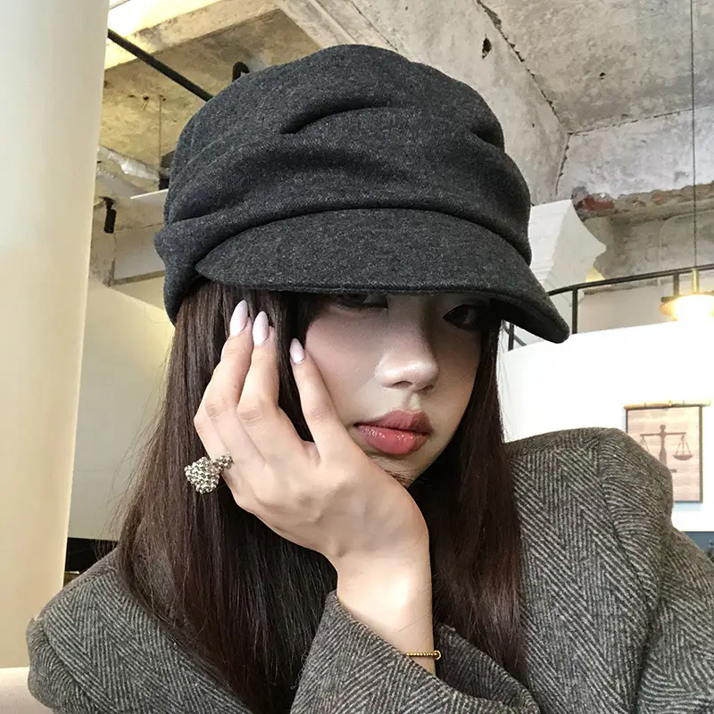 Japanese Style Black Pleated Beret for Women Autumn Winter 2025 - Image 8