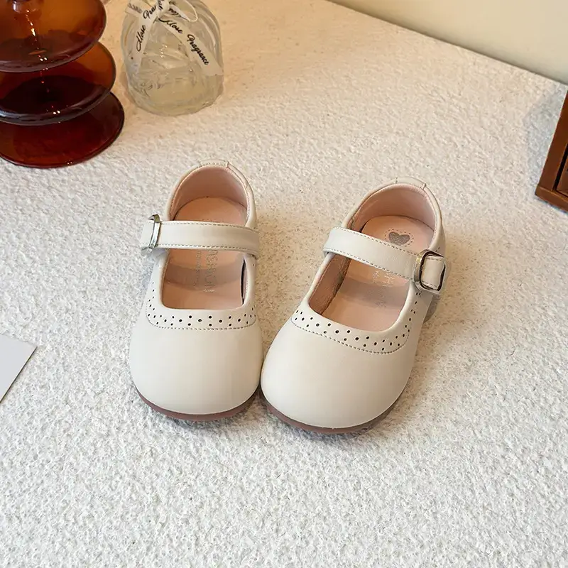Children's Black Leather Flat Shoes for Toddler 2025