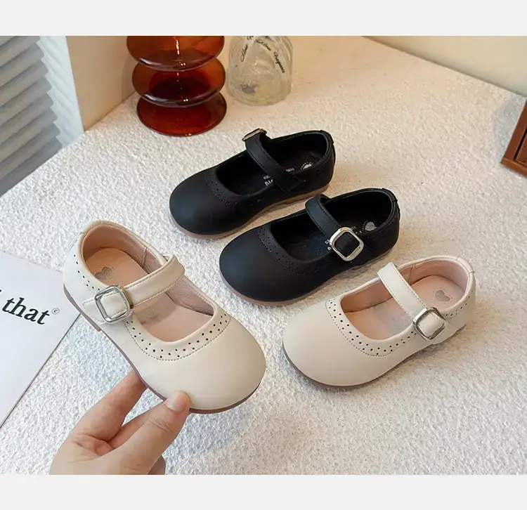 Children's Black Leather Flat Shoes for Toddler 2025 — feature 7