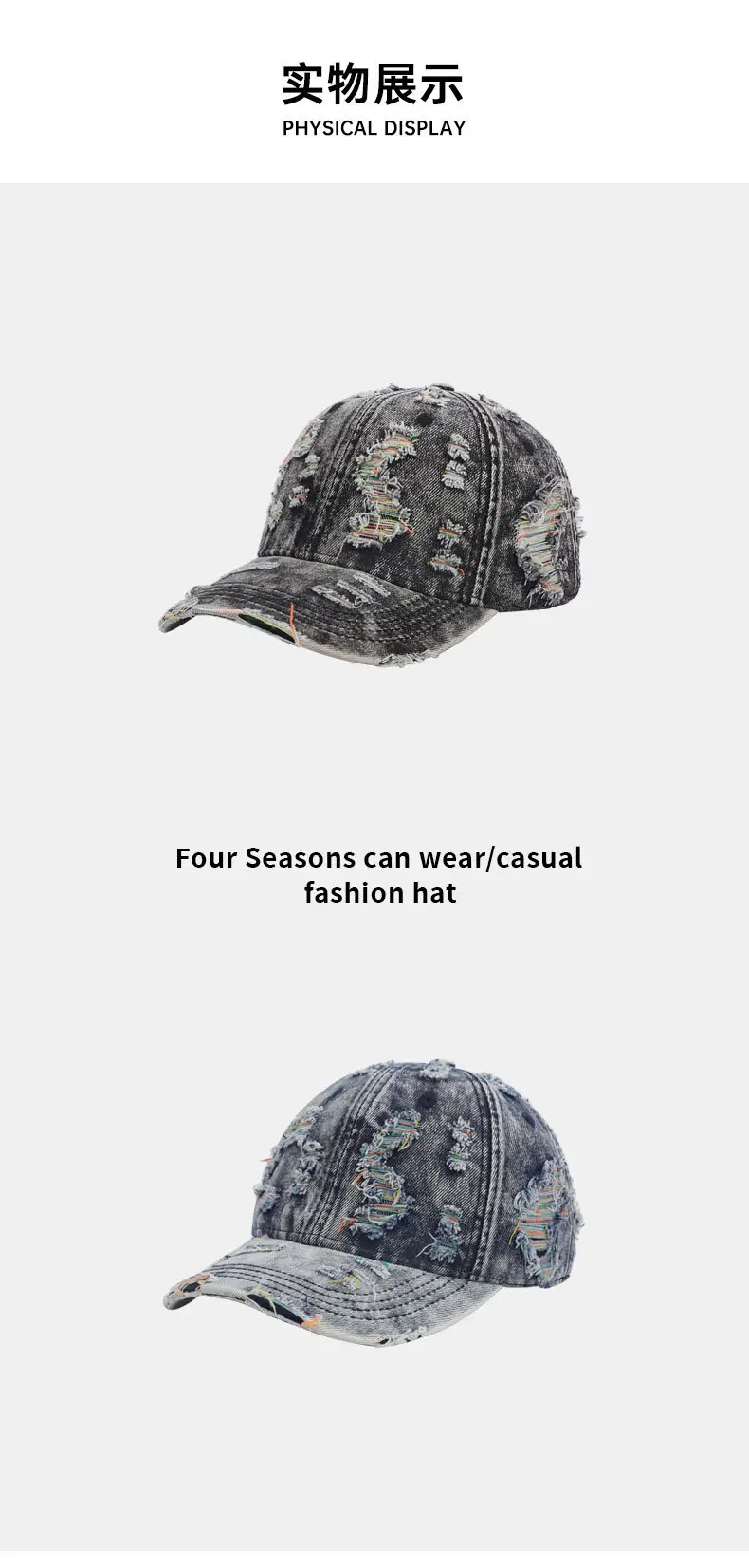 Retro Wash Denim Cap for Men UK Style — feature 11