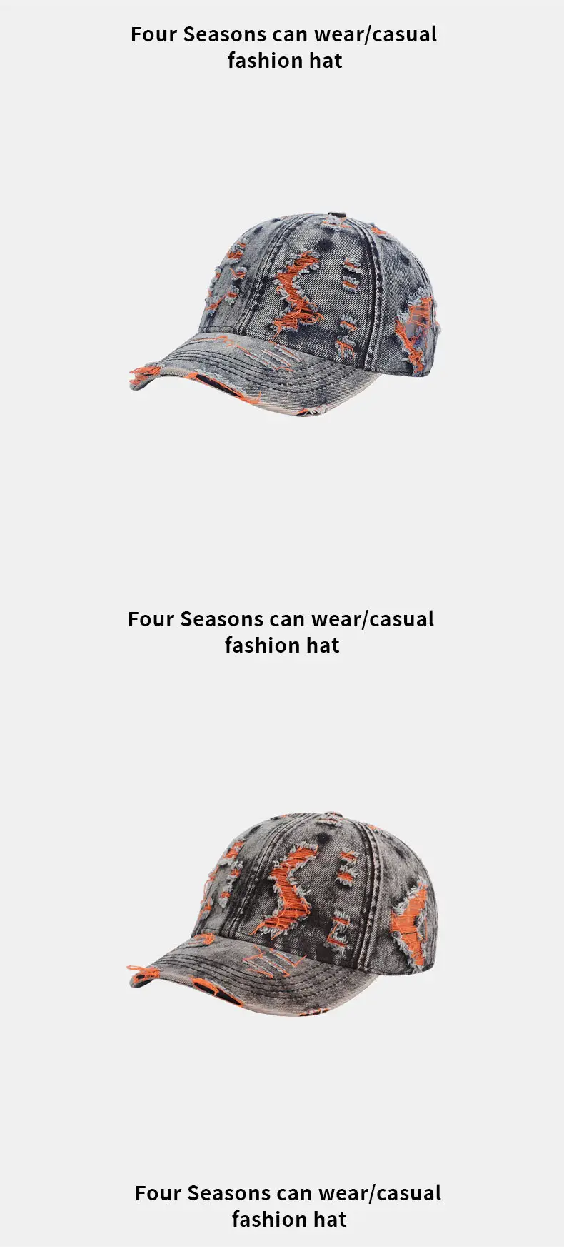 Retro Wash Denim Cap for Men UK Style — feature 14