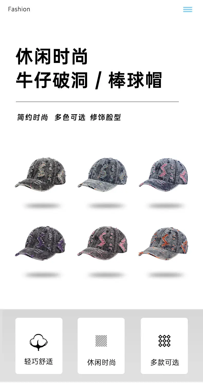 Retro Wash Denim Cap for Men UK Style — feature 2