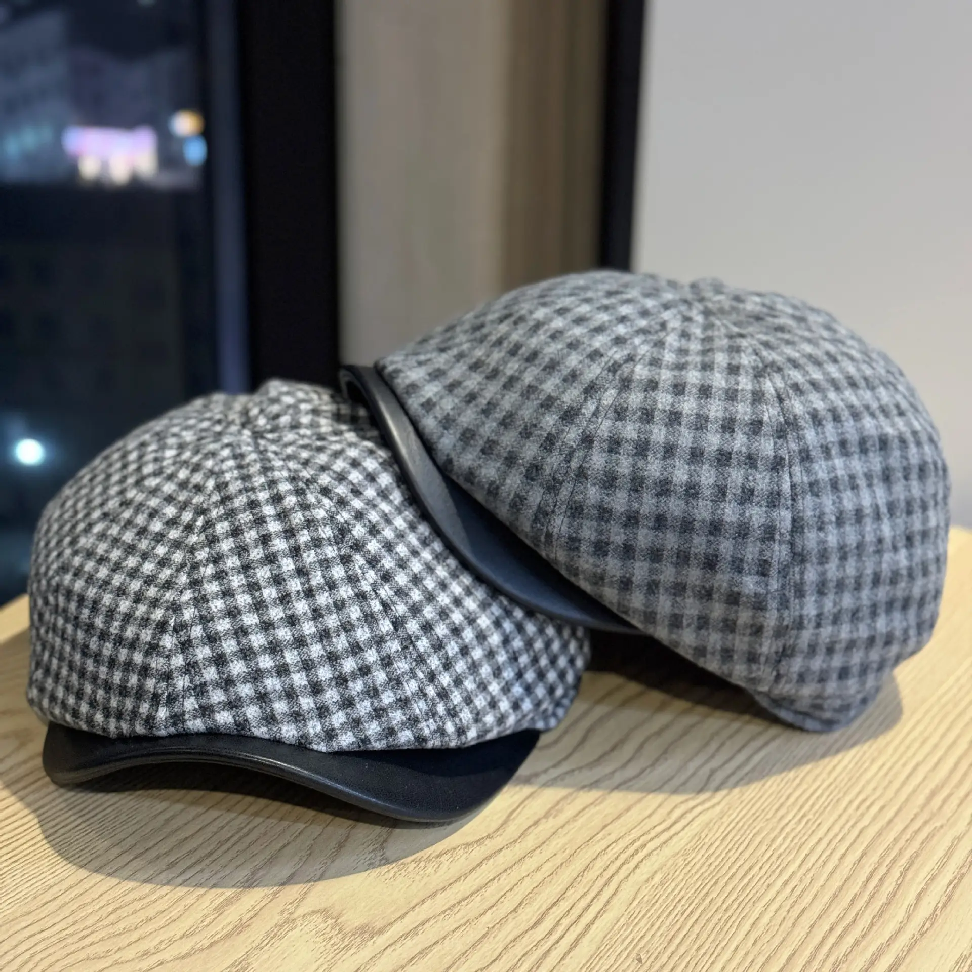 Japanese Plaid Cap Women Winter Casual Forward - Image 5