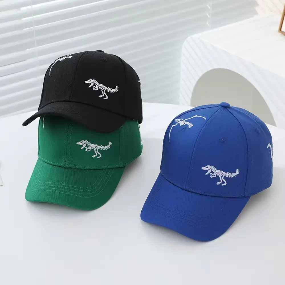 Children's Green Dinosaur Embroidered Cap — feature 2