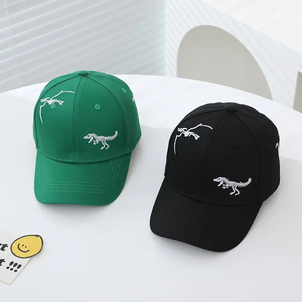 Children's Green Dinosaur Embroidered Cap — feature 5