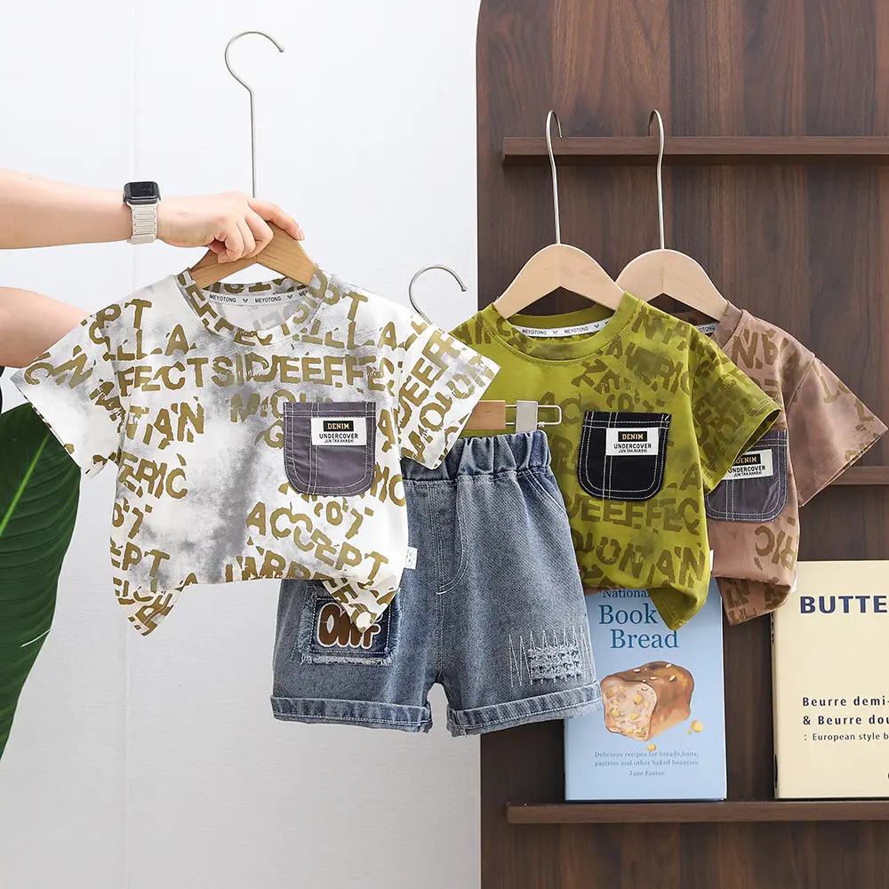 Boys Denim Shorts T-Shirt 2026 Set - Image 4