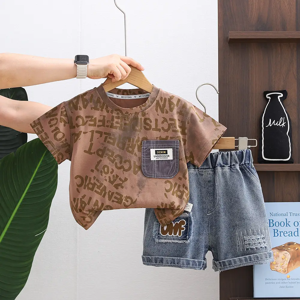 Boys Denim Shorts T-Shirt 2026 Set - Image 3