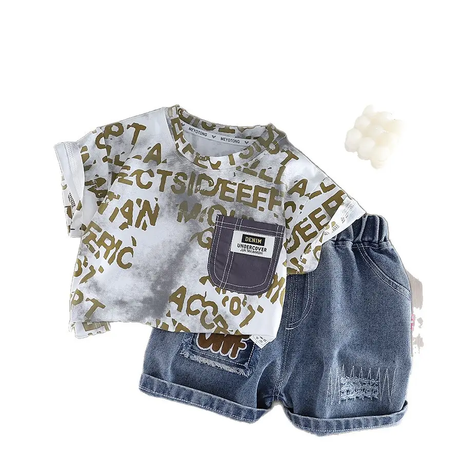 Boys Denim Shorts T-Shirt 2026 Set - Image 5