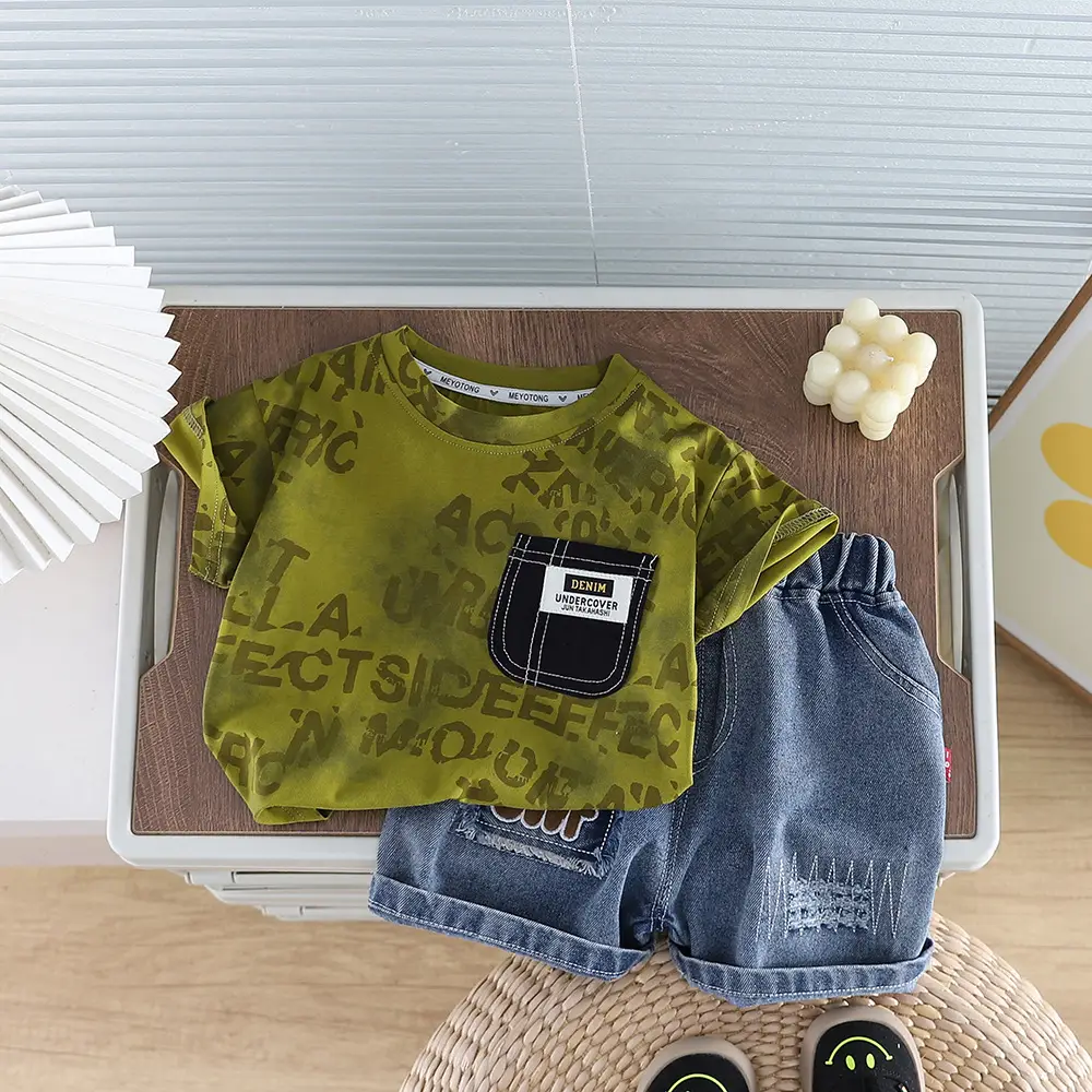 Boys Denim Shorts T-Shirt 2026 Set — feature 7
