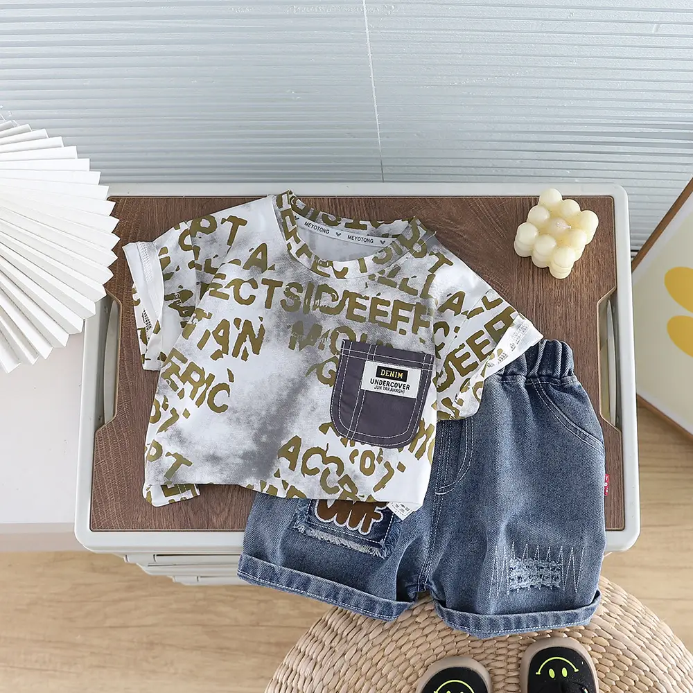 Boys Denim Shorts T-Shirt 2026 Set — feature 8