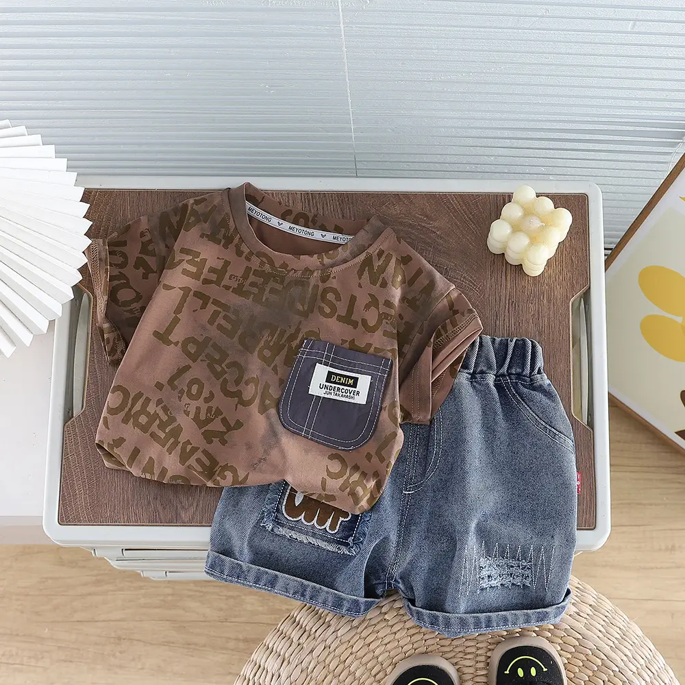 Boys Denim Shorts T-Shirt 2026 Set — feature 9