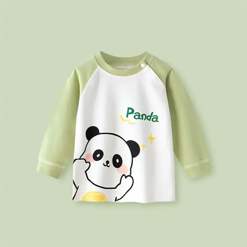 Baby Long Sleeve T-Shirt White Cartoon Print - Image 2