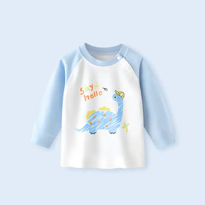 Baby Long Sleeve T-Shirt White Cartoon Print - Image 3