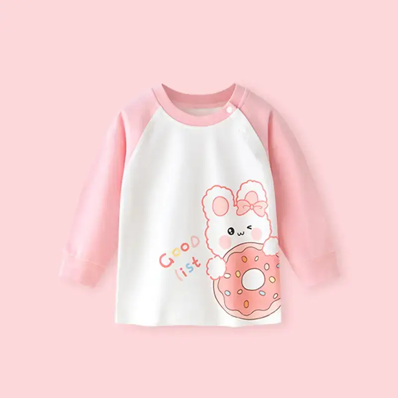 Baby Long Sleeve T-Shirt White Cartoon Print - Image 4