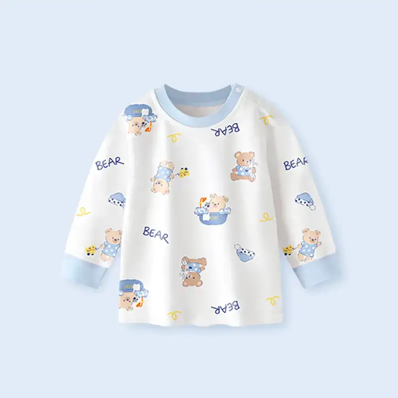 Baby Long Sleeve T-Shirt White Cartoon Print - Image 7