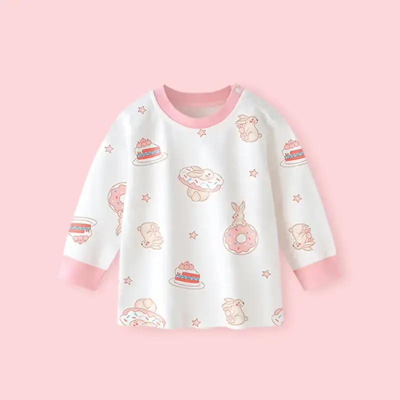 Baby Long Sleeve T-Shirt White Cartoon Print - Image 8