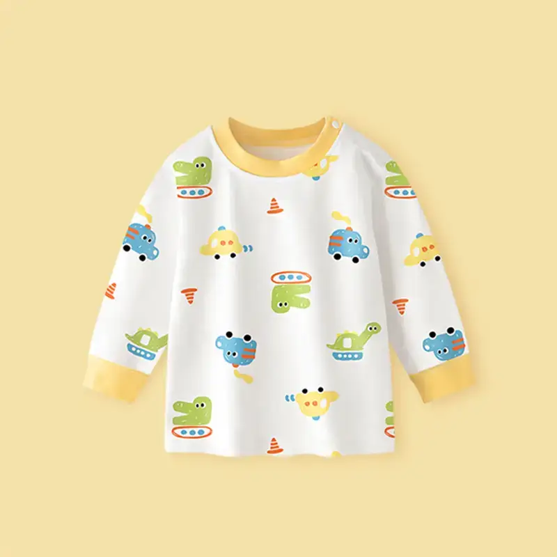 Baby Long Sleeve T-Shirt White Cartoon Print - Image 9
