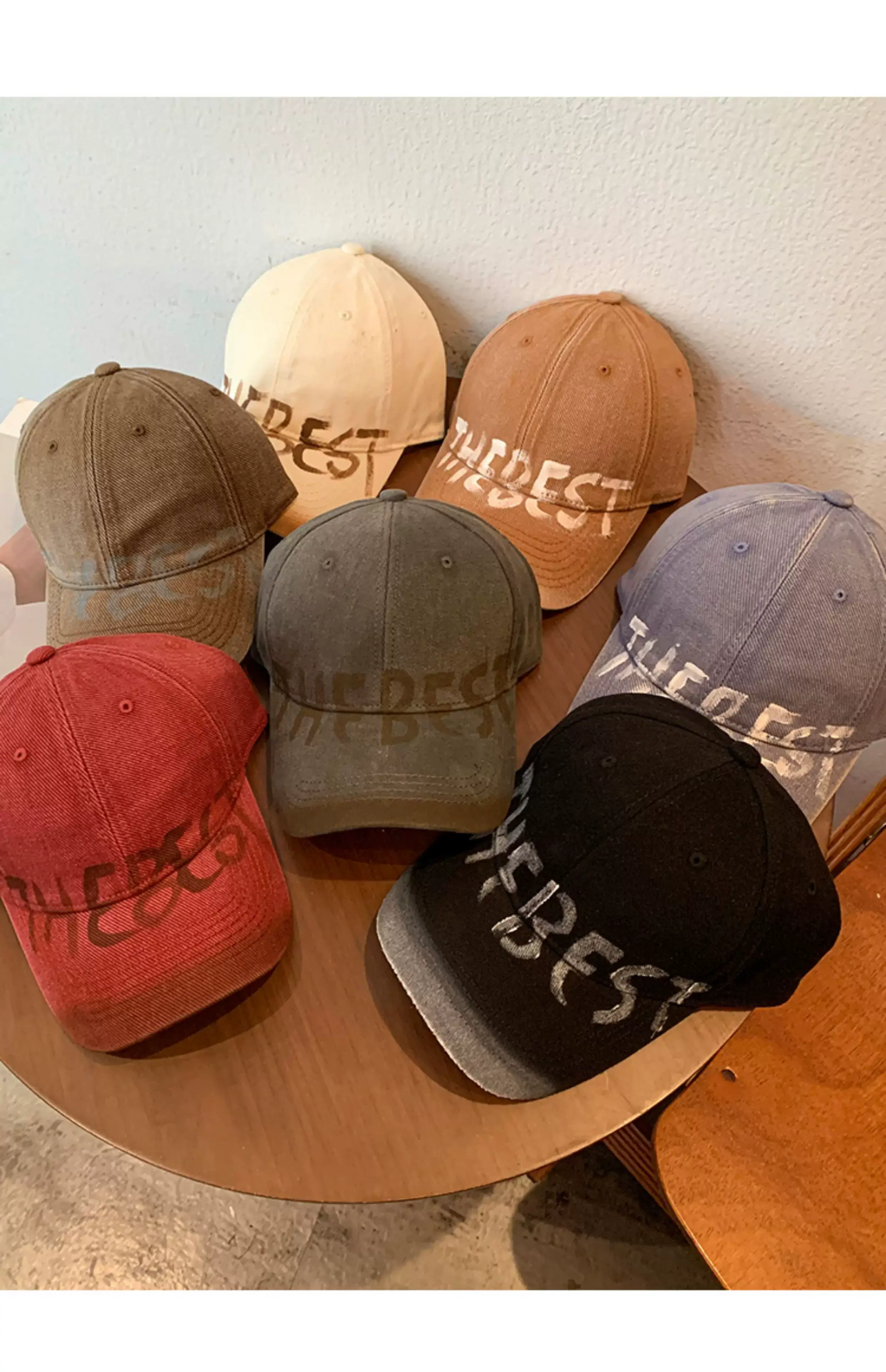 American Style Washed Vintage Letter Large Brim Baseball Cap for Women — feature 11